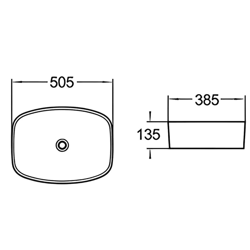 Fine Ceramic Basin Ultra Slim Gloss White 505mm