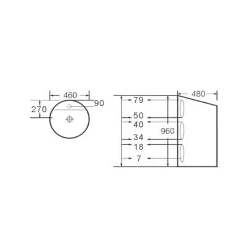 Freestanding Round Ceramic Basin Gloss White 960mm