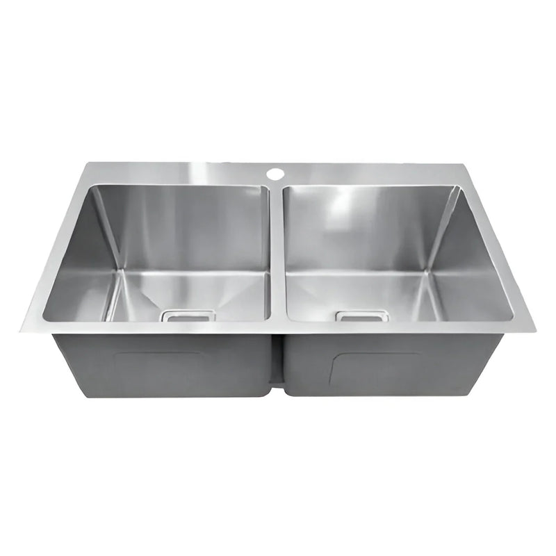 Handmade Stainless Steel Double Bowl Kitchen Sink 775mm