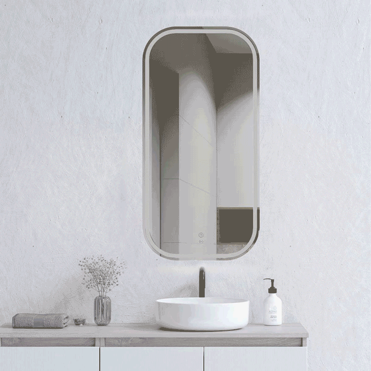 Otti Newport Frameless Rectangular Led Mirror 3 Colour Lights 450X900mm