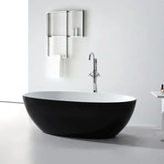 Stella Freestanding - Non Overflow Bathtub - Matte black inside and otuside - Aqualux Bathrooms- Poseidon
