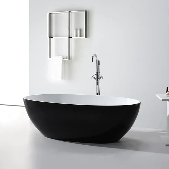 Stella Freestanding - Non Overflow Bathtub - Matte black inside and otuside