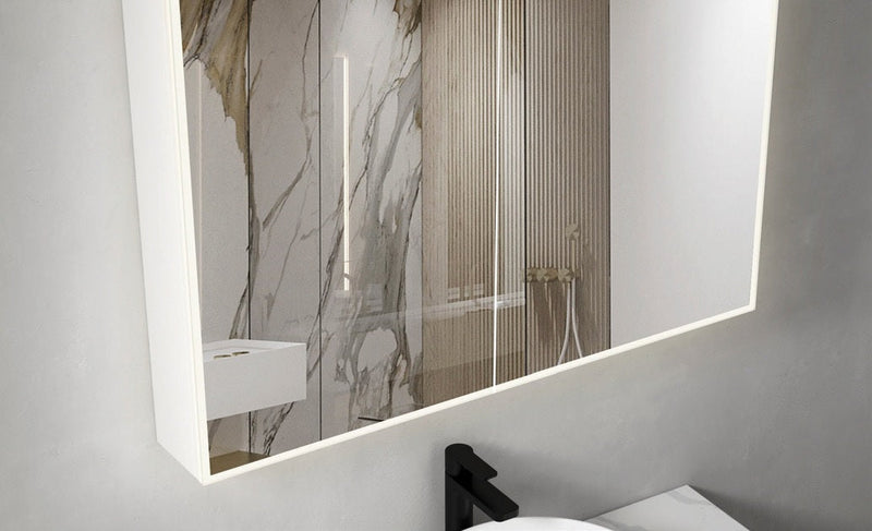 Otti Moonlight Led Matte White Wall Hung Shaving Cabinet 750X650mm