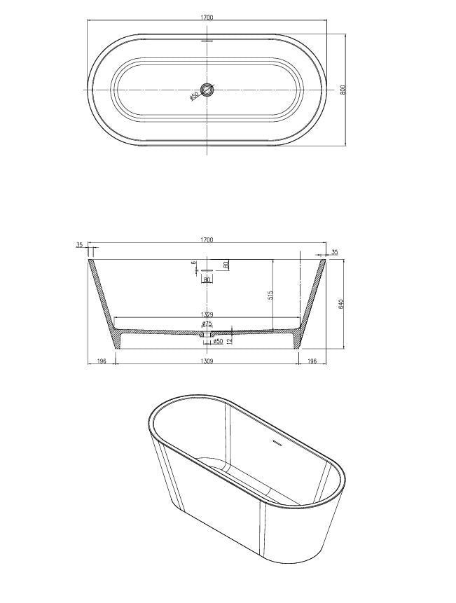 Pietra Bianca Olive Freestanding Bath