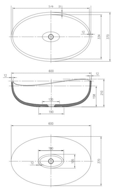 Pietra Bianca Onda Above Counter Basin