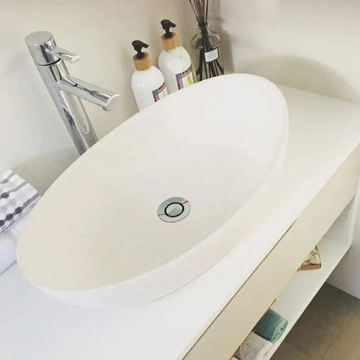 Pietra Bianca - Pietra Bianca Mila Above Counter Basin - Aqualux Bathrooms