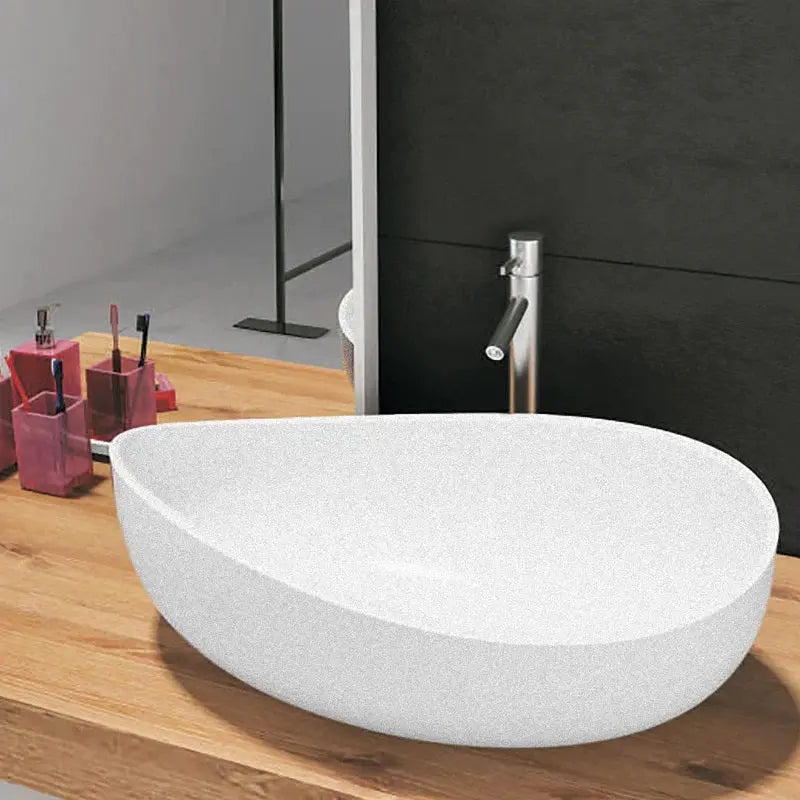 Pietra Bianca - Pietra Bianca Onda Above Counter Basin - Aqualux Bathrooms