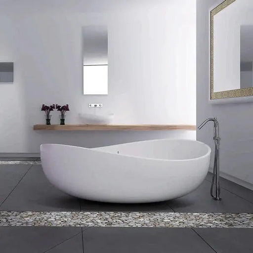 Pietra Bianca - Pietra Bianca Onda Freestanding Bath - 1800 - Aqualux Bathrooms