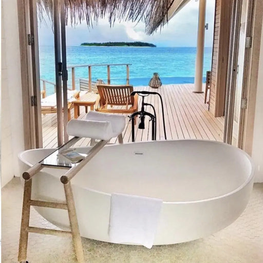 Pietra Bianca - Pietra Bianca Onda Freestanding Bath - 1800 - Aqualux Bathrooms