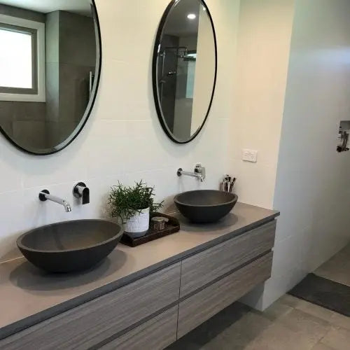 Pietra Bianca - Pietra Bianca Pearl Above Counter Basin - Aqualux Bathrooms