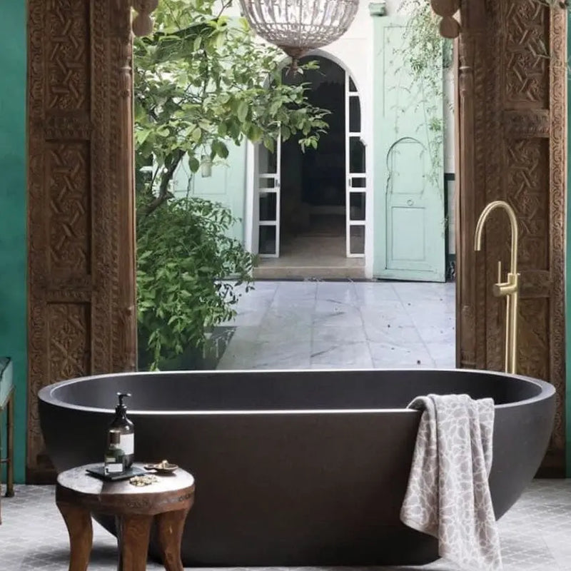 Pietra Bianca - Pietra Bianca Ryese Freestanding Bath - 1600 to 1800 - Aqualux Bathrooms