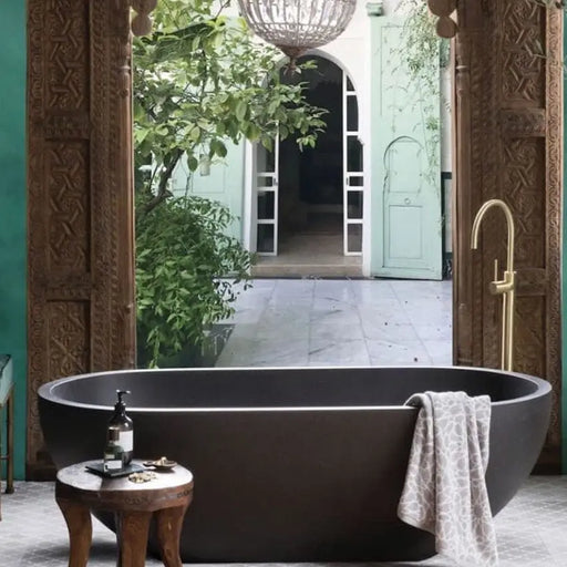 Pietra Bianca - Pietra Bianca Ryese Freestanding Bath - 1600 to 1800 - Aqualux Bathrooms
