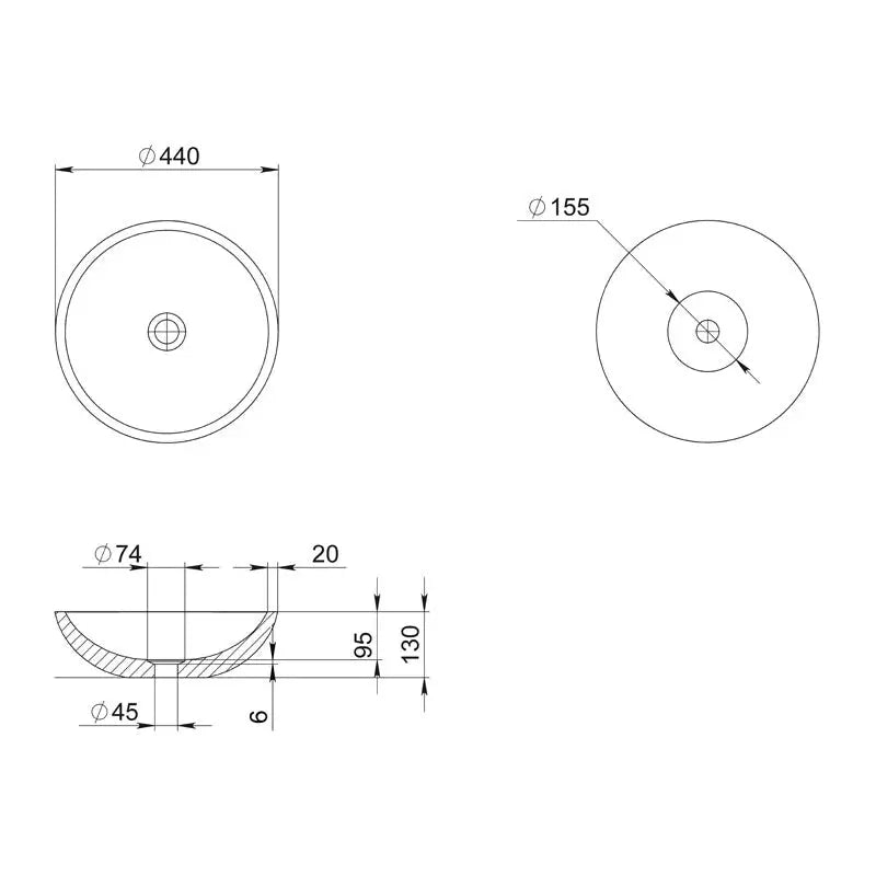 Pietra Bianca - Pietra Bianca Surena Above Counter Basin - Aqualux Bathrooms
