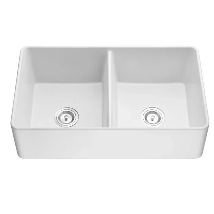 Quartz Undermount Double Bowl Kitchen Sink 838mm
