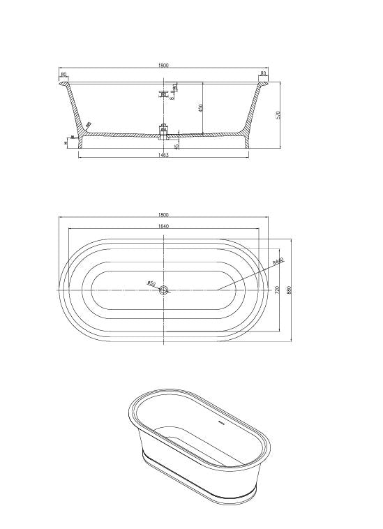 Pietra Bianca Rome Freestanding Bath