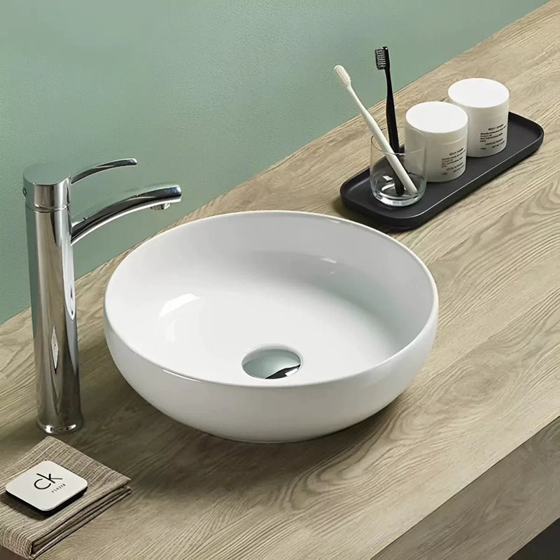 Round Above Counter Ceramic Art Basin 370mm