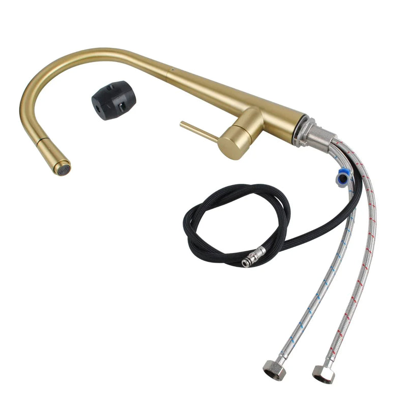 Round Pull Out Kitchen Sink Mixer Tap