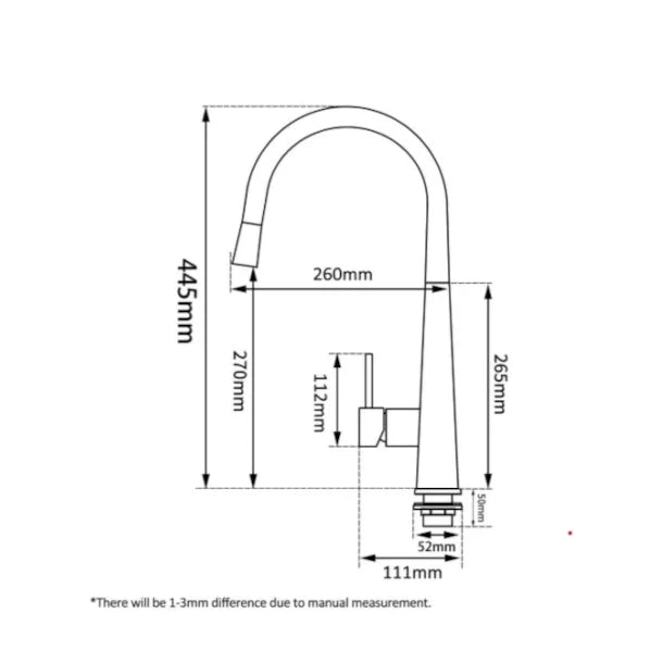 Round Pull Out Kitchen Sink Mixer Tap