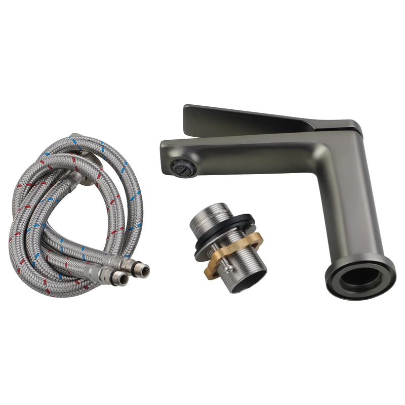 Rushy Brushed Gun Metal Short Basin Mixer