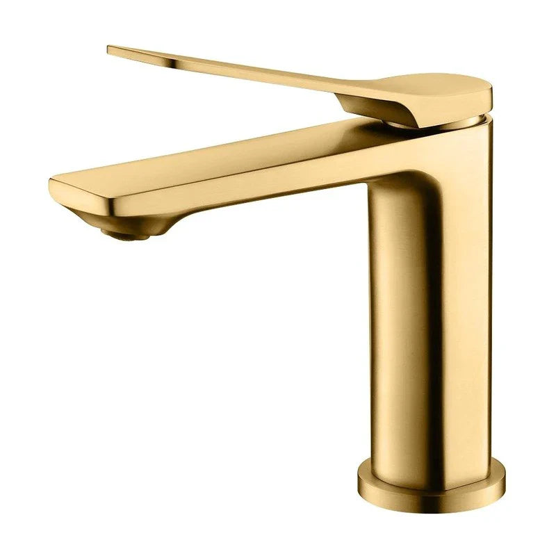 Rushy Series Brushed Yellow Gold Basin Mixer