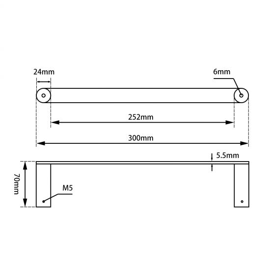 RUSHY Series Chrome Towel Ring 300mm