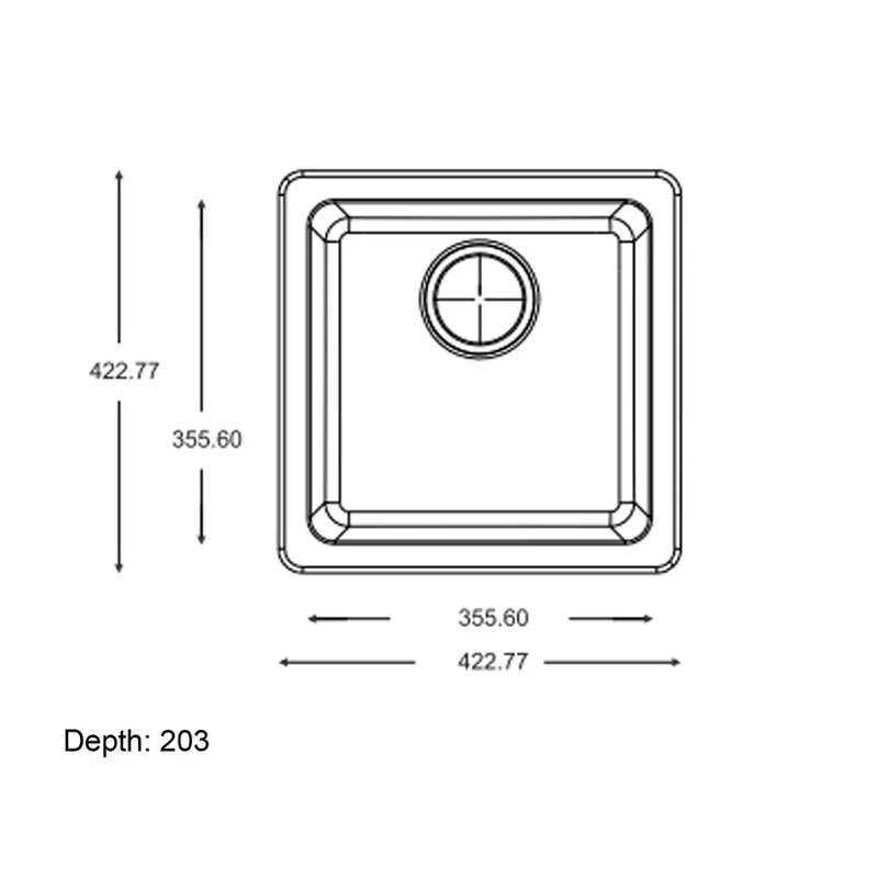 Quartz Undermount Kitchen Sink 432mm