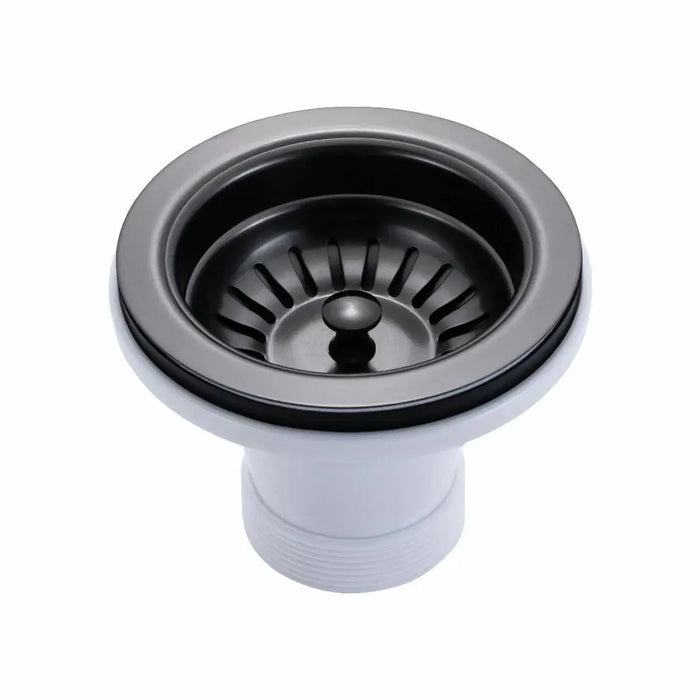 Gun Metal Grey 600*450*230mm Kitchen Sink Round Corner Stainless Steel Single Bowl (with Bottom Tray)