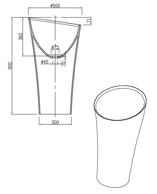 Pietra Bianca Speaker Freestanding Pedestal Basin