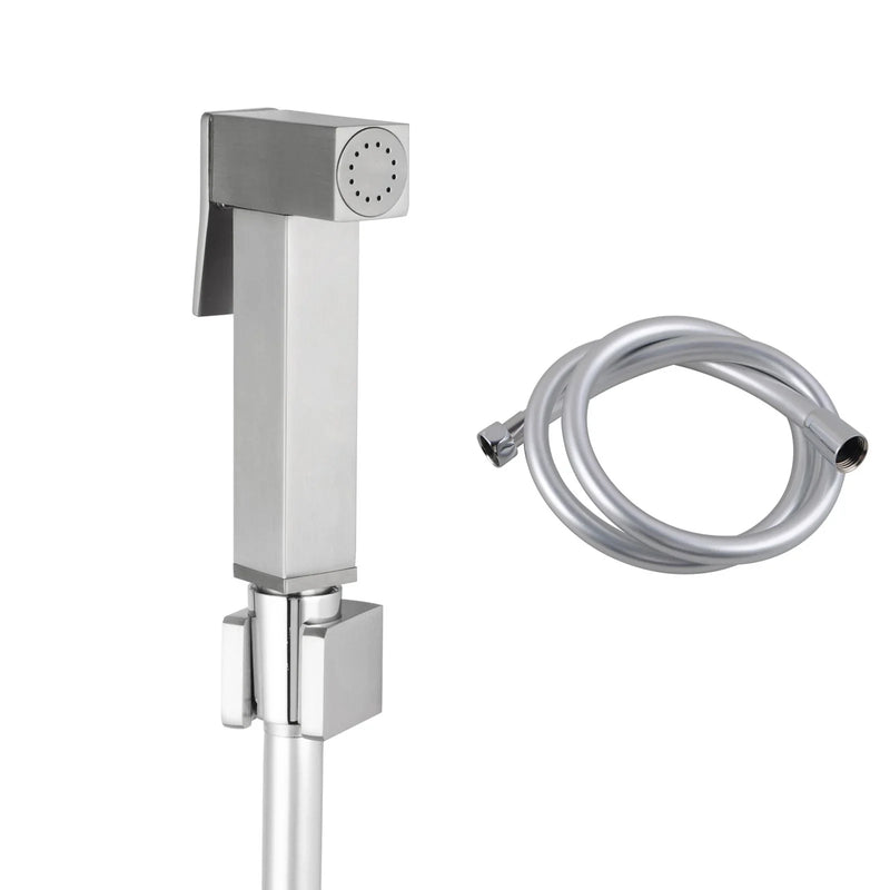 Square Brass Toilet Bidet Spray Kit With 1.2m Pvc Hose