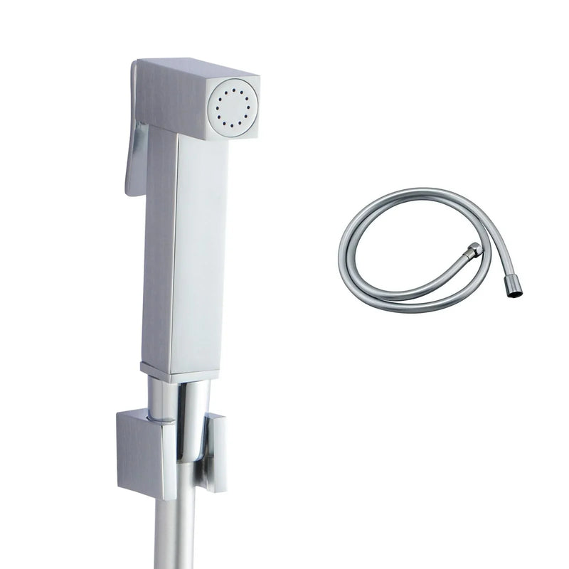 Square Brass Toilet Bidet Spray Kit With 1.2m Pvc Hose