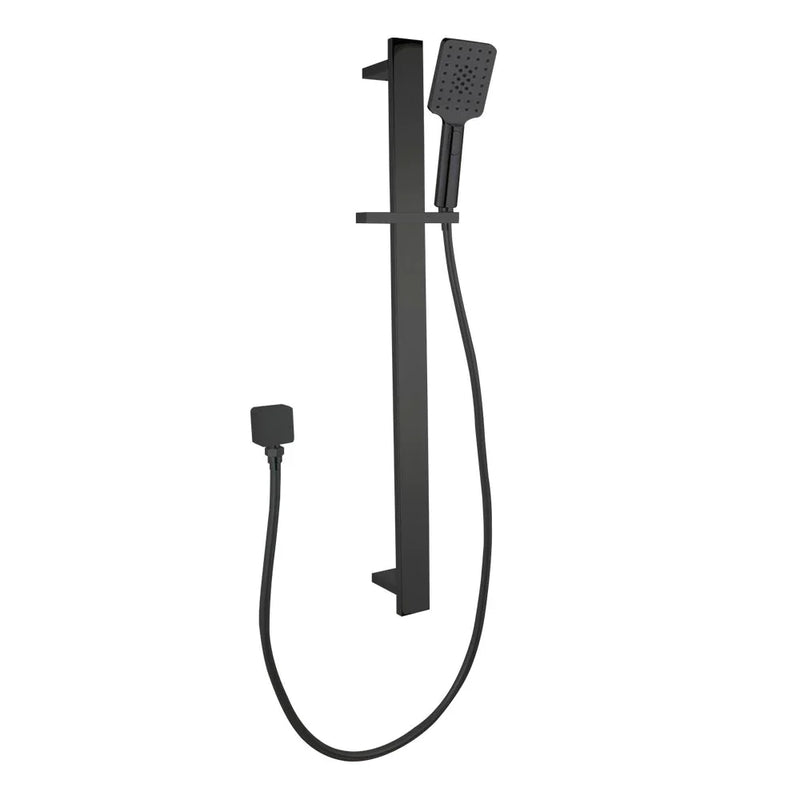 Square Sliding Shower Rail With 3 Mode Handheld Shower Wall Connector Set