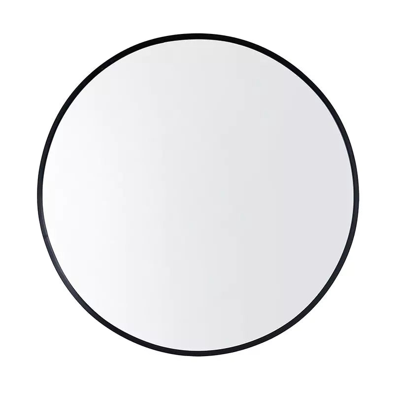 Round Black Aluminium Wall Mirror