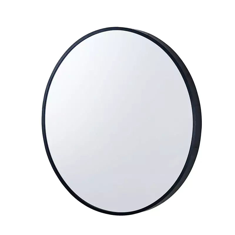 Round Black Aluminium Wall Mirror