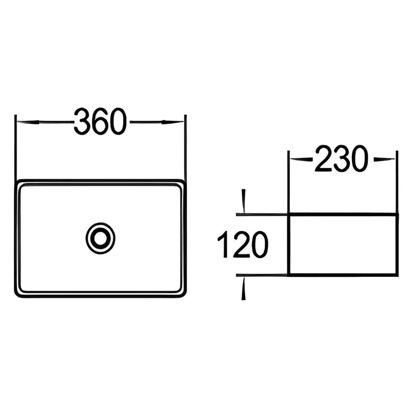 Ultra Slim Fine Ceramic Basin 360mm