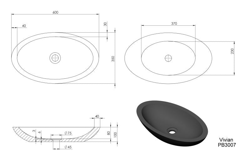 Pietra Bianca Vivan Above Counter Stone Basin