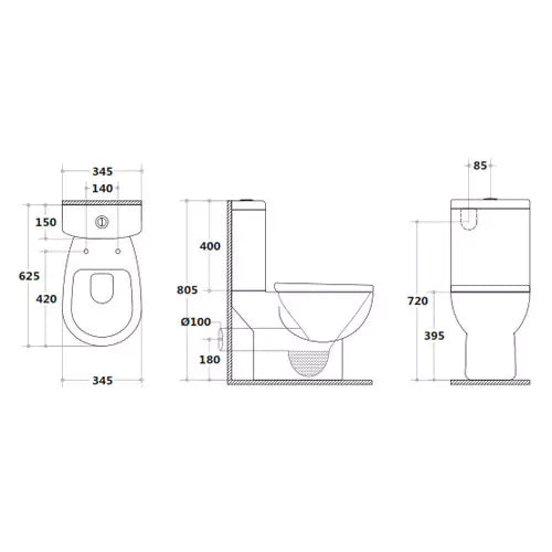 Zion Close Coupled Toilet Suite